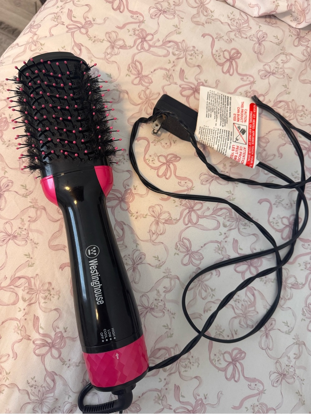 Pink and Black Hot Air Styling Brush